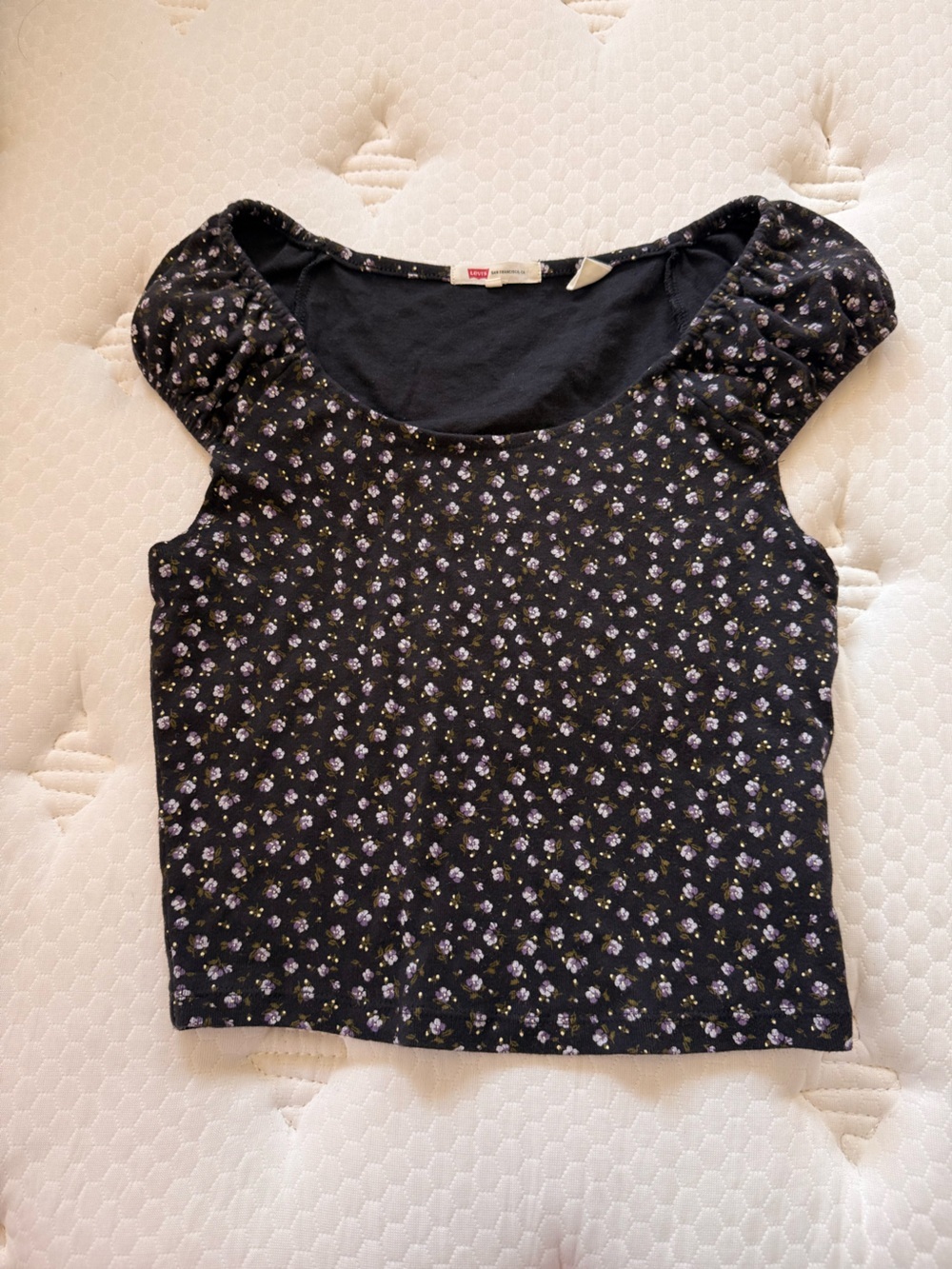 Levi's Black Floral Crop Top